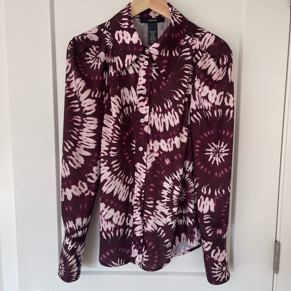 Smythe Burgundy and Pink Patterned Shirt